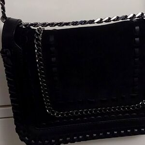 ZaRa Woman black suede genuine leather chain purse perfect condition never used.